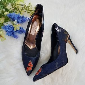 Ted Baker Navy Floral Heels